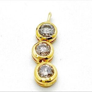 18k 0.55ct natural diamond solid 18k yellow gold bezel set pendant head necklace